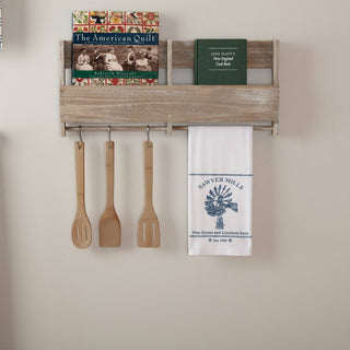 Sawyer Mill Blue Windmill Muslin Bleached White Tea Towel