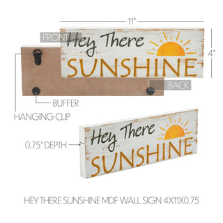 Hey There Sunshine MDF Wall Sign 4x11x0.75
