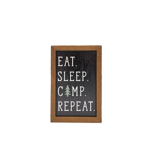 6X4 Home Accent Eat Sleep Camp Repeat Sign Décor