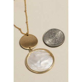 Pearlescent Disc Pendant Necklace