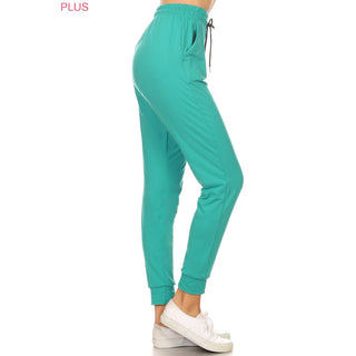 Plus Size Buttery Soft Solid Joggers with Drawstring