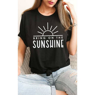 Bring on the Sunshine Summer Graphic Tee = Black