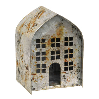 Distressed Rusty Metal Tealight Barn