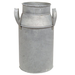 Natural Zinc Milk Can, 10.5"H