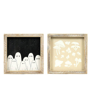 7x7 wood sign (GHOST/MUSHROOM) Halloween Fall Décor