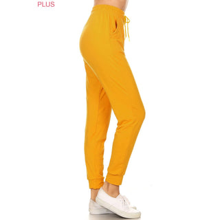 Plus Size Buttery Soft Solid Joggers with Drawstring
