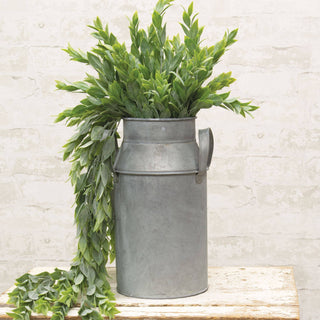 Natural Zinc Milk Can, 10.5"H
