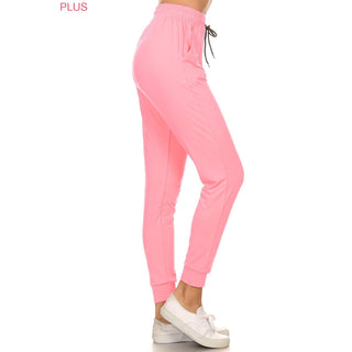 Plus Size Buttery Soft Solid Joggers with Drawstring