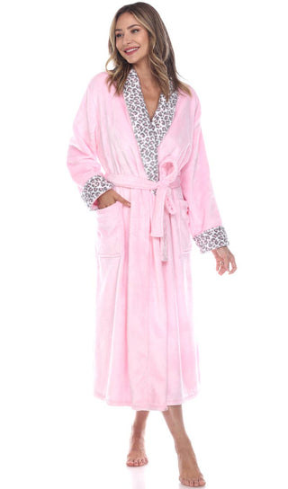 Pink Leopard Print Cozy Lounge Robe