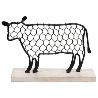 Black Chicken Wire Cow