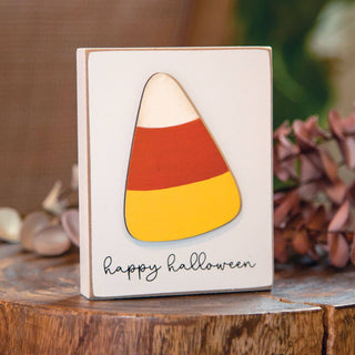 Happy Halloween Candy Corn Block