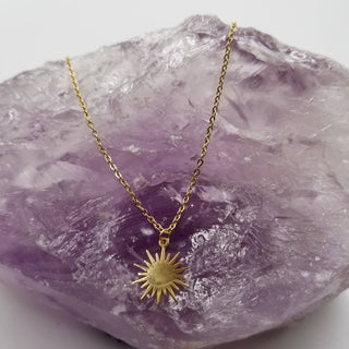 18K Gold Plated Sunburst Necklace