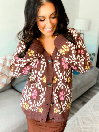 Vintage Style Floral Cardigan