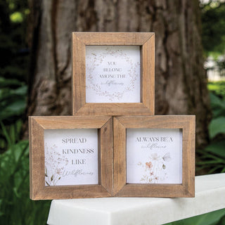 Wildflower Sayings Mini Block/Frame, 3 Assorted Styles