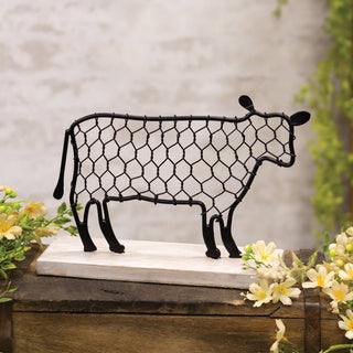 Black Chicken Wire Cow
