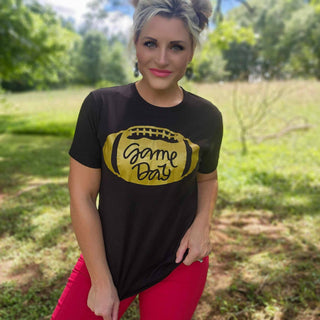 Gold Gameday Football Tee