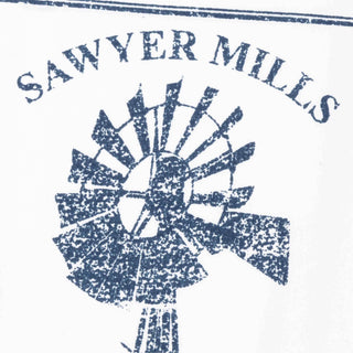 Sawyer Mill Blue Windmill Muslin Bleached White Tea Towel