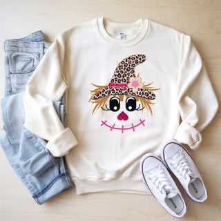 Fall Scarecrow Cream Graphic Sweatshirt Tee Free Ship