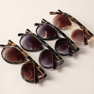 Round Tortoise Frame Sunglasses