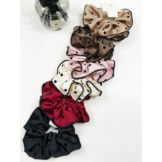 Polkadot Satin Scrunchies