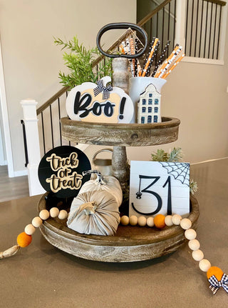 Trick-or-Treat | Halloween Tiered tray decor | Farmhouse