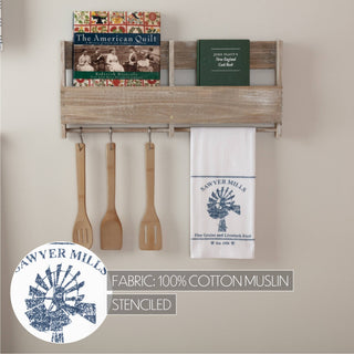 Sawyer Mill Blue Windmill Muslin Bleached White Tea Towel