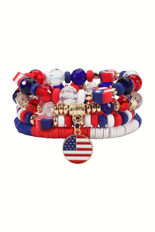 Flag Beaded Bracelet
