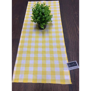 Yellow Check Table Runner - 14x36in