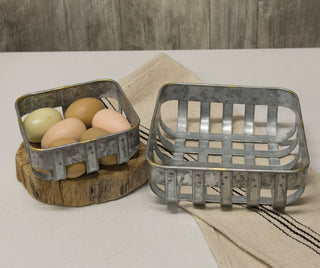 Washed Galvanized Metal Baskets