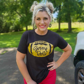 Gold Gameday Football Tee