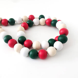 Holliday Wood Bead Garland