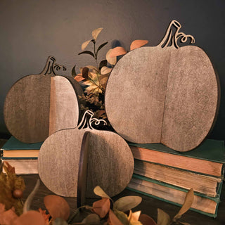 3D Pumpkin Fall Decor Table Filler Halloween Decor | Walnut Stain