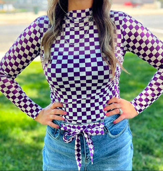 Checkered Mesh Top