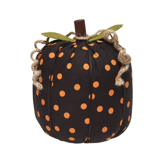 Med. Orange Dot Halloween Fabric Pumpkin