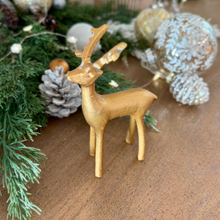 Small Aged Gold Metal Deer