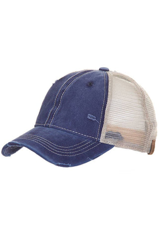 C.C Brand Mesh Back Ponytail Baseball Cap