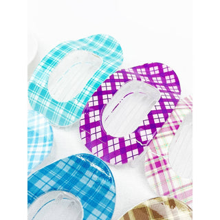 Checkered Print Flat Hair Claw