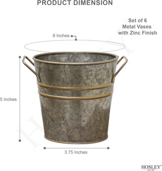Metal Vase with Zinc Finish 5" Dia x 5" H