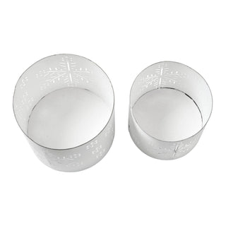Votive Candle Holder Snowflake Antique White