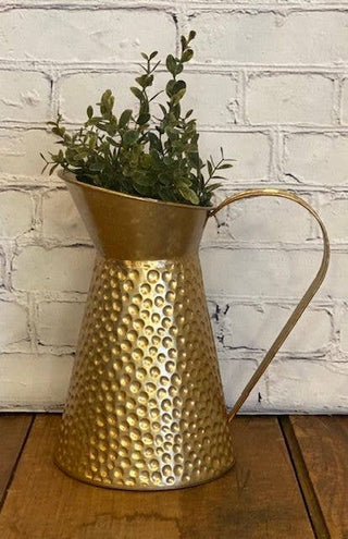 Gold Finish Hammered Pitcher
