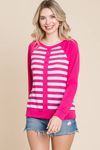 Striped and Solid Relaxed Casual Top