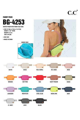C.C Water Proof Mini Fanny Belt Bag