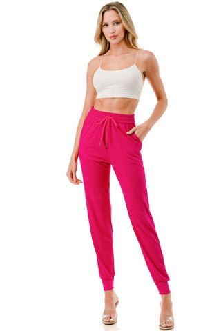 PLUS SOLID DRAWSTRING JOGGERS