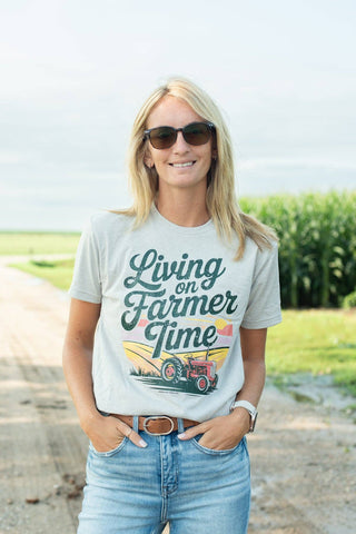 Living On Farmer Time Graphic Tee