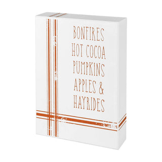 Bonfires Orange/White Fall Box Sign