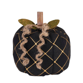 Med. Blk Harlequin Fabric Pumpkin
