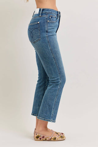 Judy Blue High Vintage Medium Wash Kick Flare, Inseam 27"