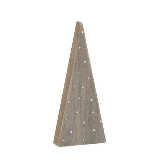 Med. Christmas Washed Wood Dotted Tree