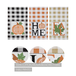 Check Multicolor Harvest Tea Towel Set of 3