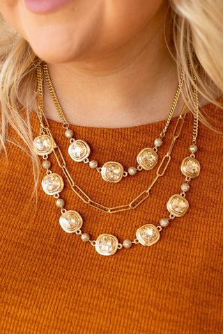 Chunky Layers & Crystal Sparks Necklace
